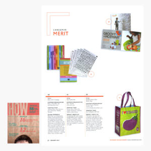Product photography displayed in How Magazine